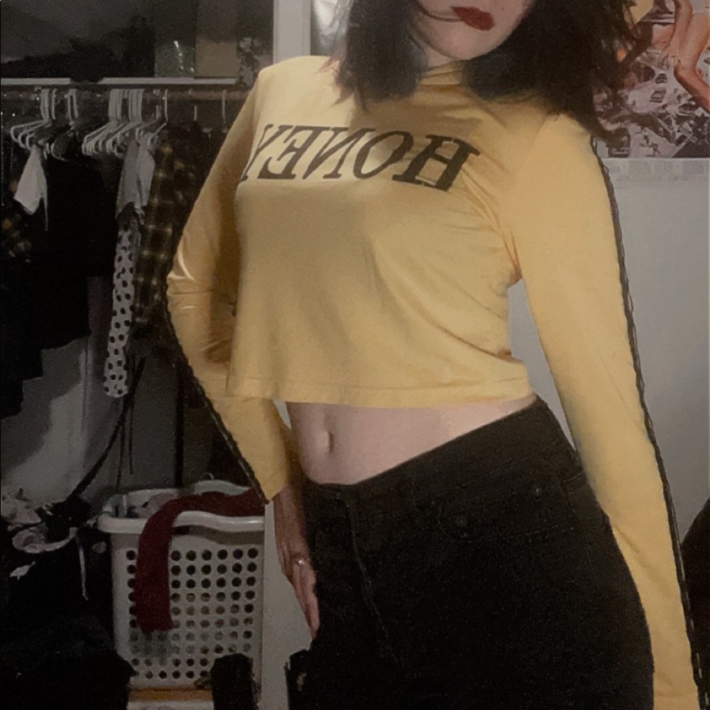 Cropped “honey” hoodie